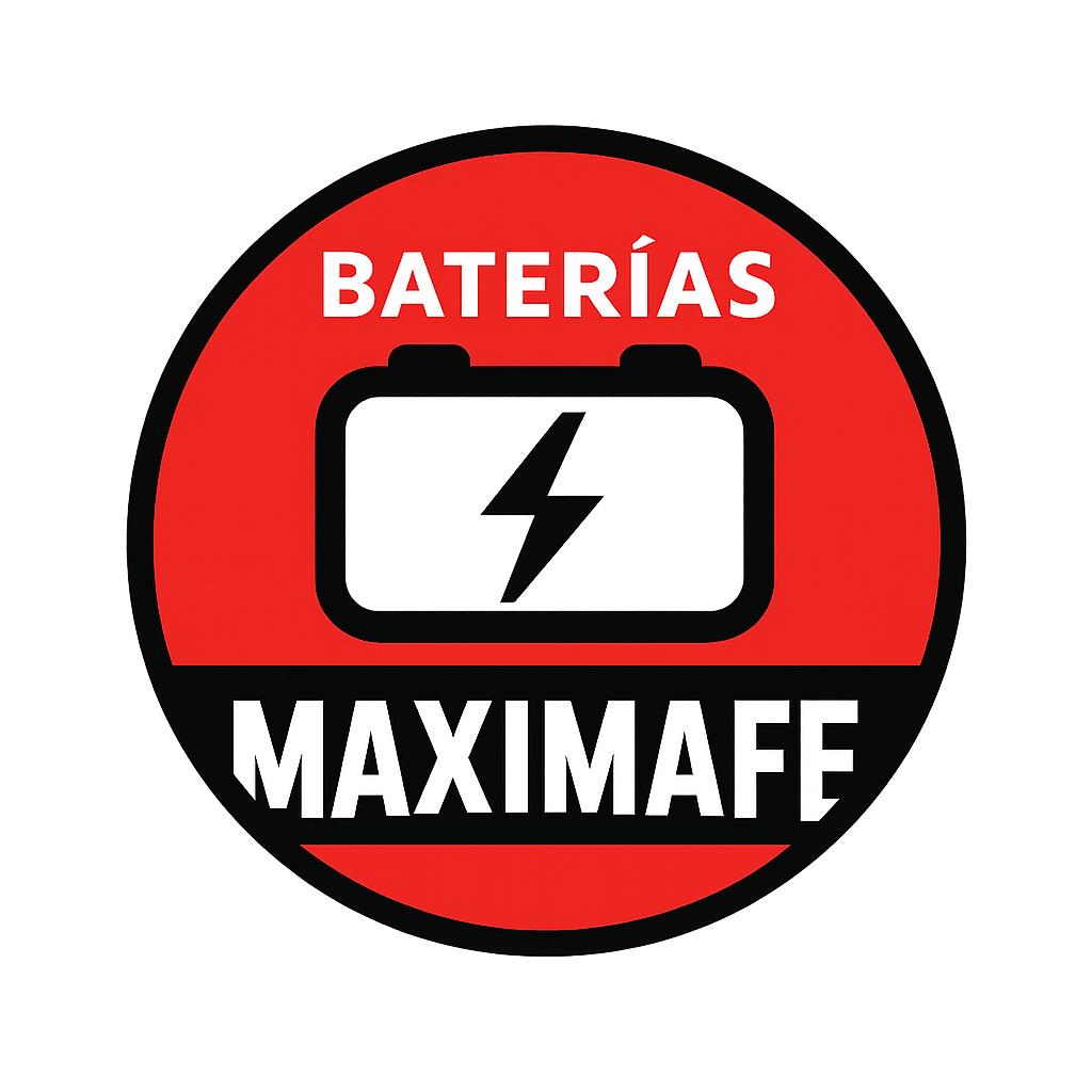 Logo Baterías MAXIMAFE flotante con resplandor